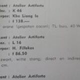 Vintage 50-60s Dutch design white floor lamp by H. Fillekes for Artiforte black base