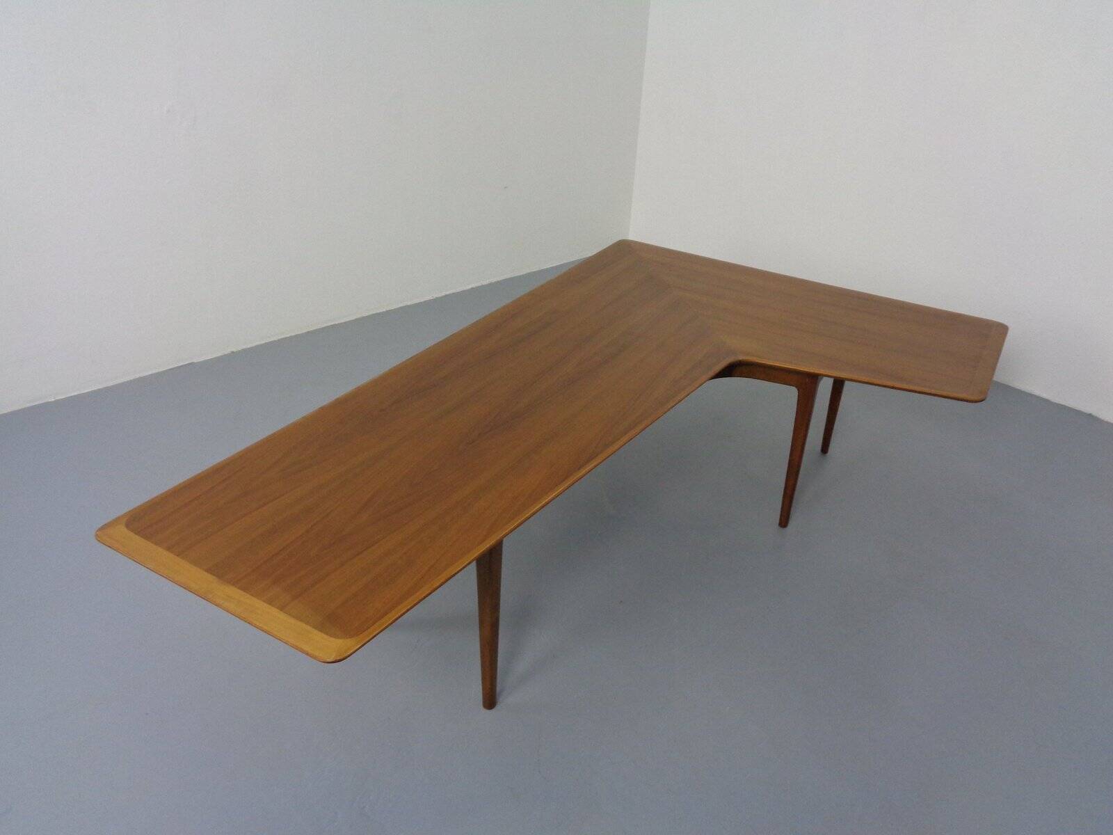 Large Danish Boomerang Teak Coffee Table, 1960s