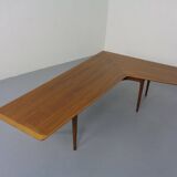 Large Danish Boomerang Teak Coffee Table, 1960s
