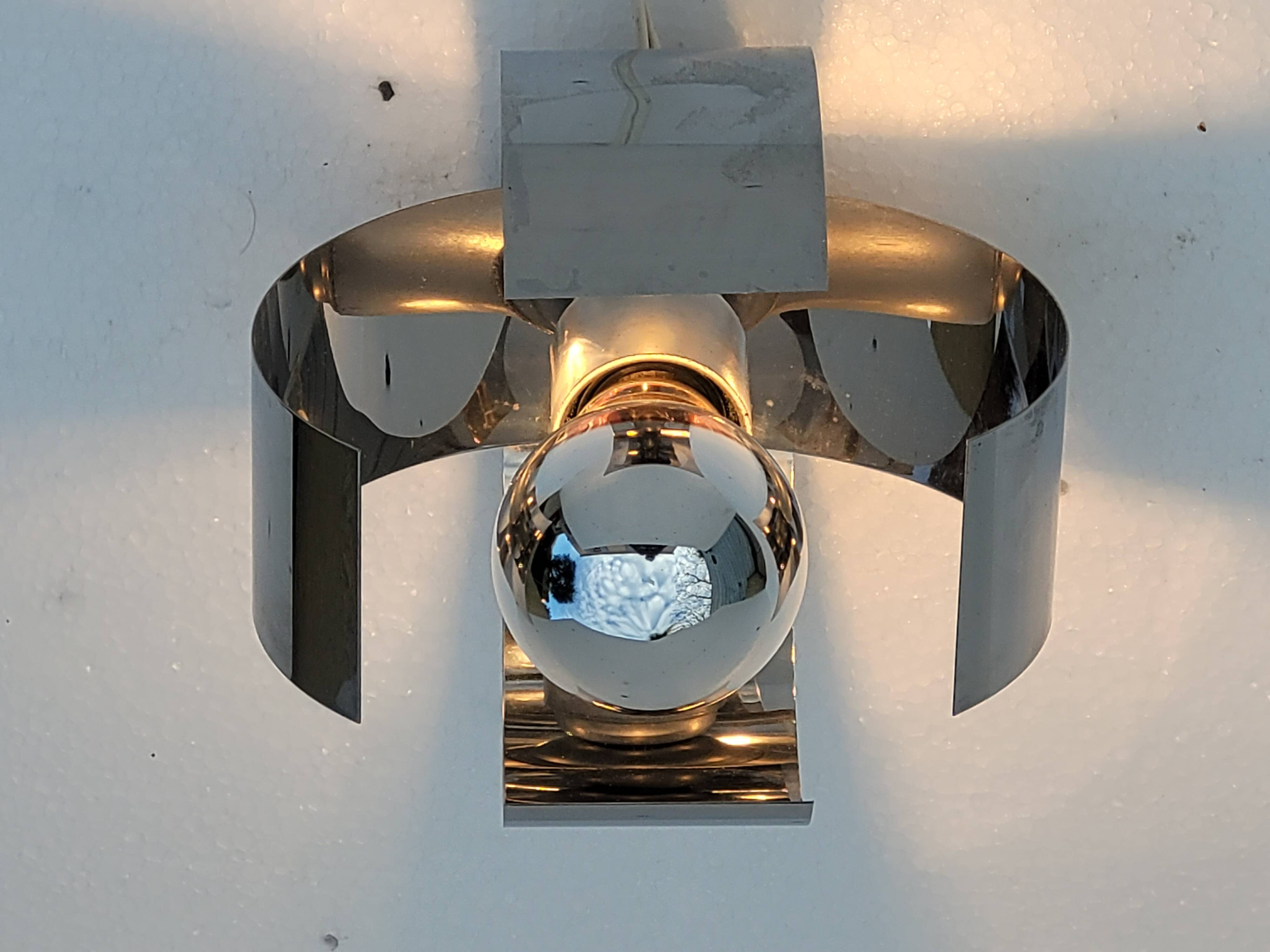 Vintage wall lamp INOX year 70