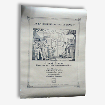 Affiche XXe siècle « Les livres rares de Jean de Bonnot »