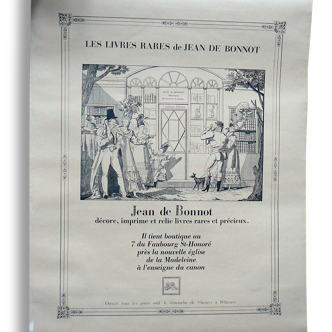 Displays 20th century "rare books of Jean de Bonnot".