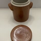 Covered pot in glazed sandstone