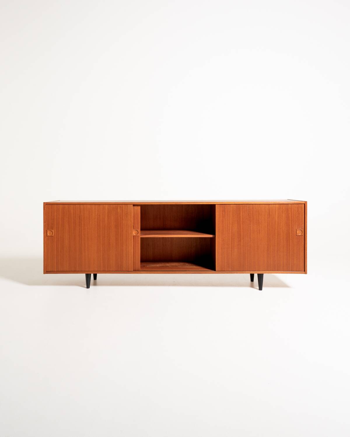 Danish teak sideboard with three sliding doors, 1960s/1970s