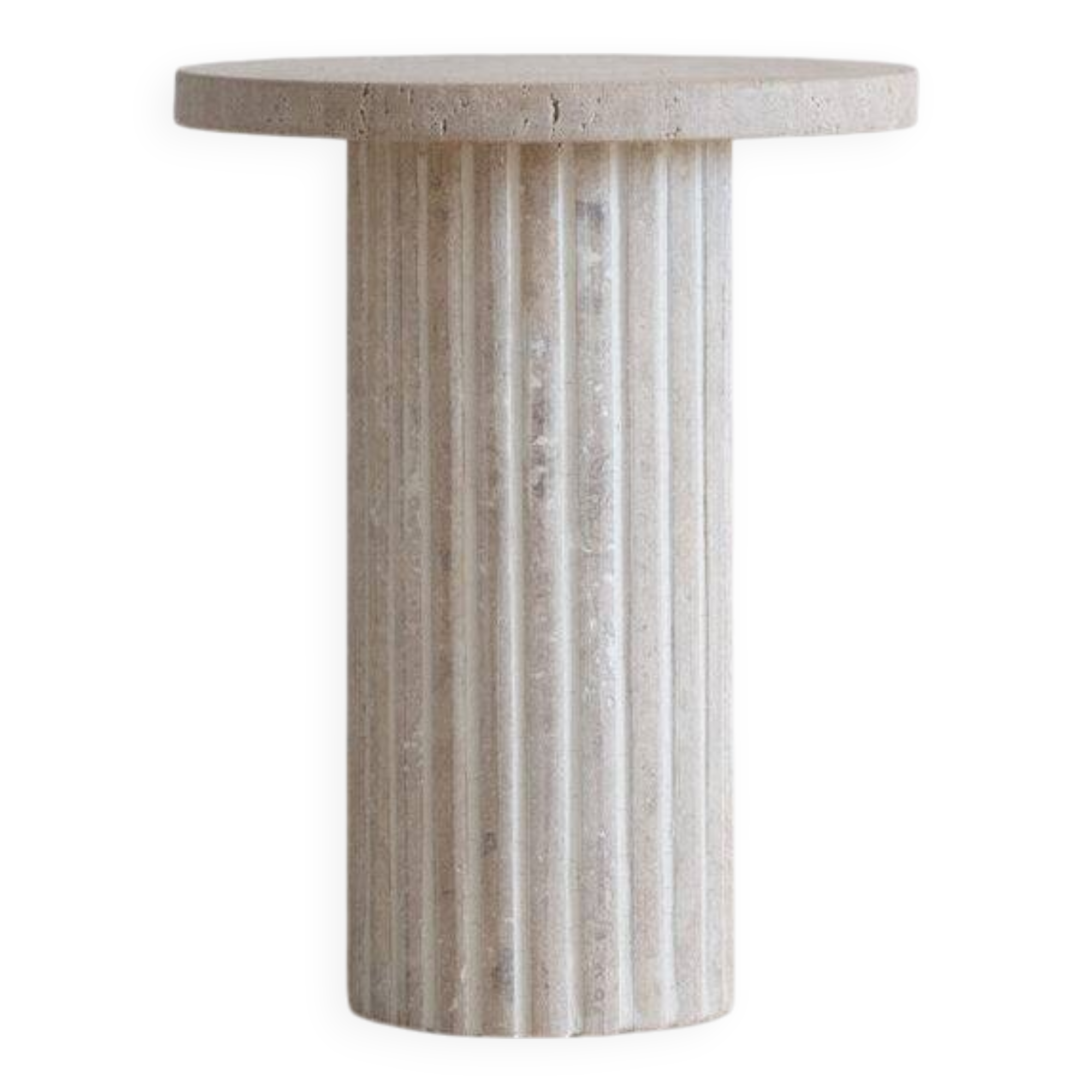 Omega Side Table - Natural Travertine