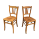 Pair of vintage curved wooden bistro chairs