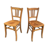 Paire de chaises bistrot en bois courbé vintage