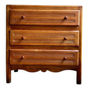 Dark wood 3-drawer chest of drawers