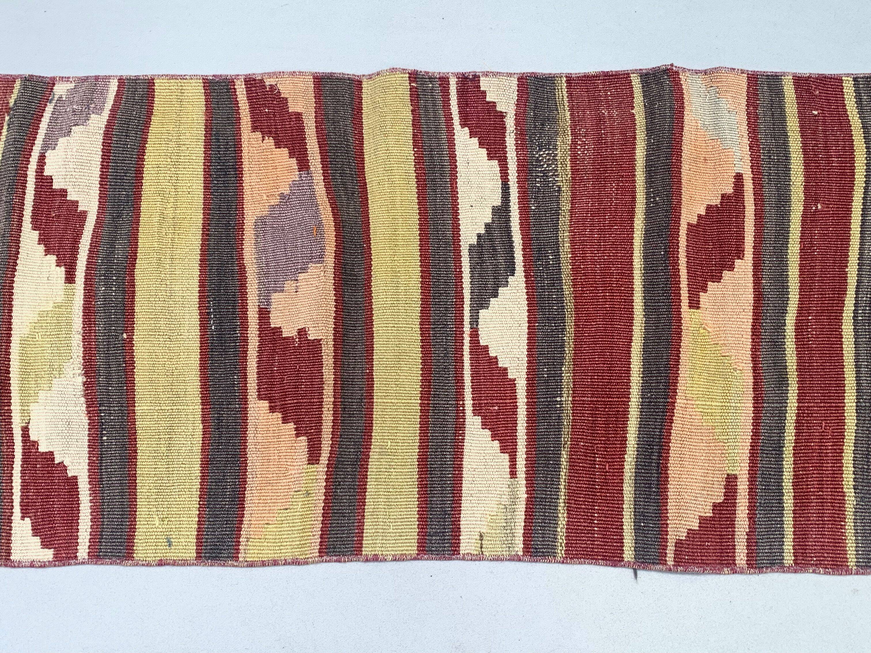 Old Turkish narrow Kilim Runner 265x52 cm shabby chic, vintage kelim