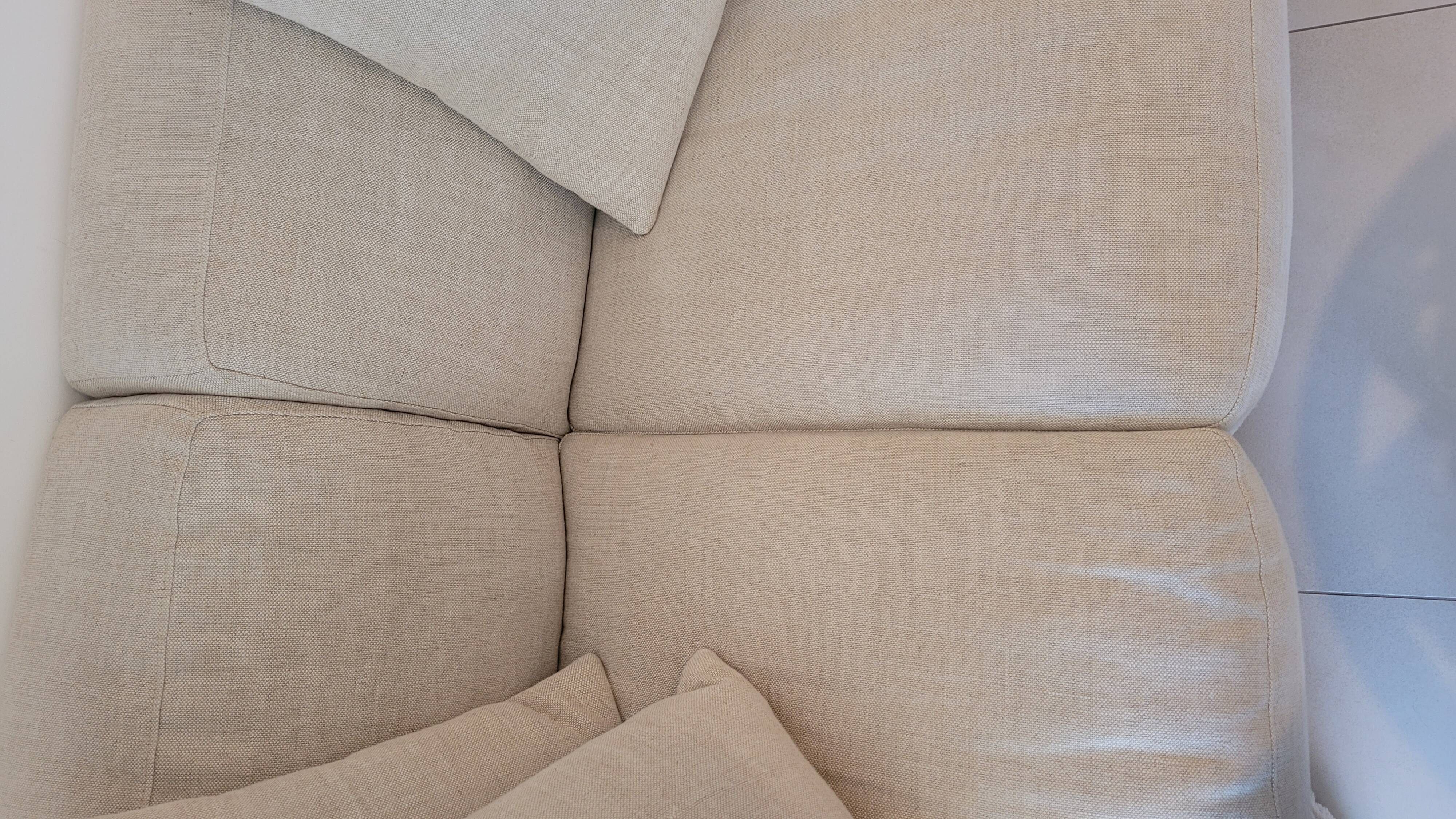 3-seater linen sofa - Natural - Habitat