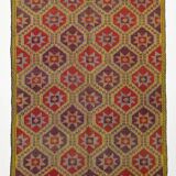 5x8 Burgundy & Yellow Geometric Kilim Rug, 160x258Cm