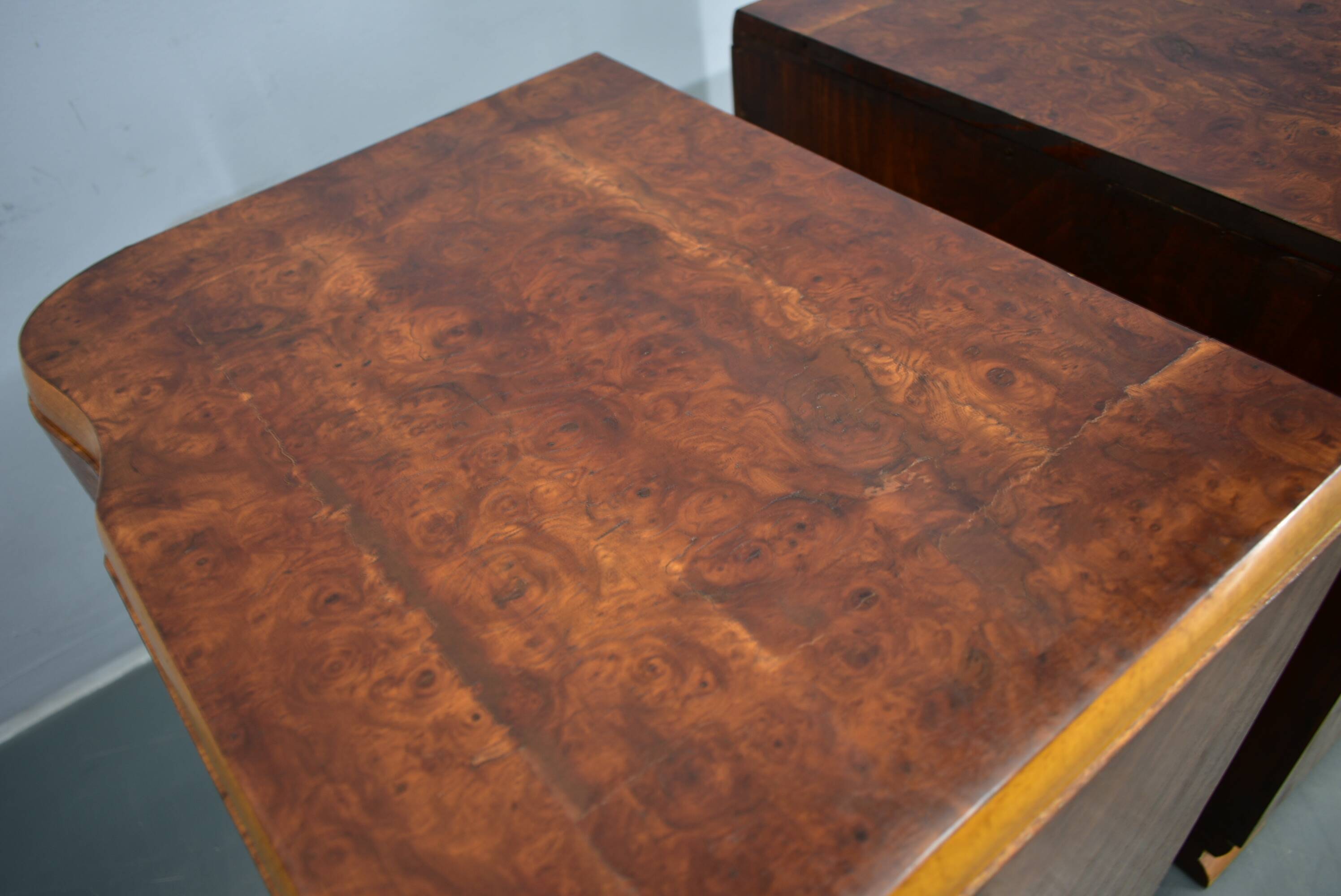 1939s pair of art deco bedside tables, Czechoslovakia