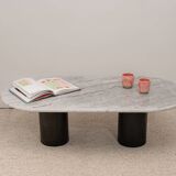 Coffee table marble gray steel foot