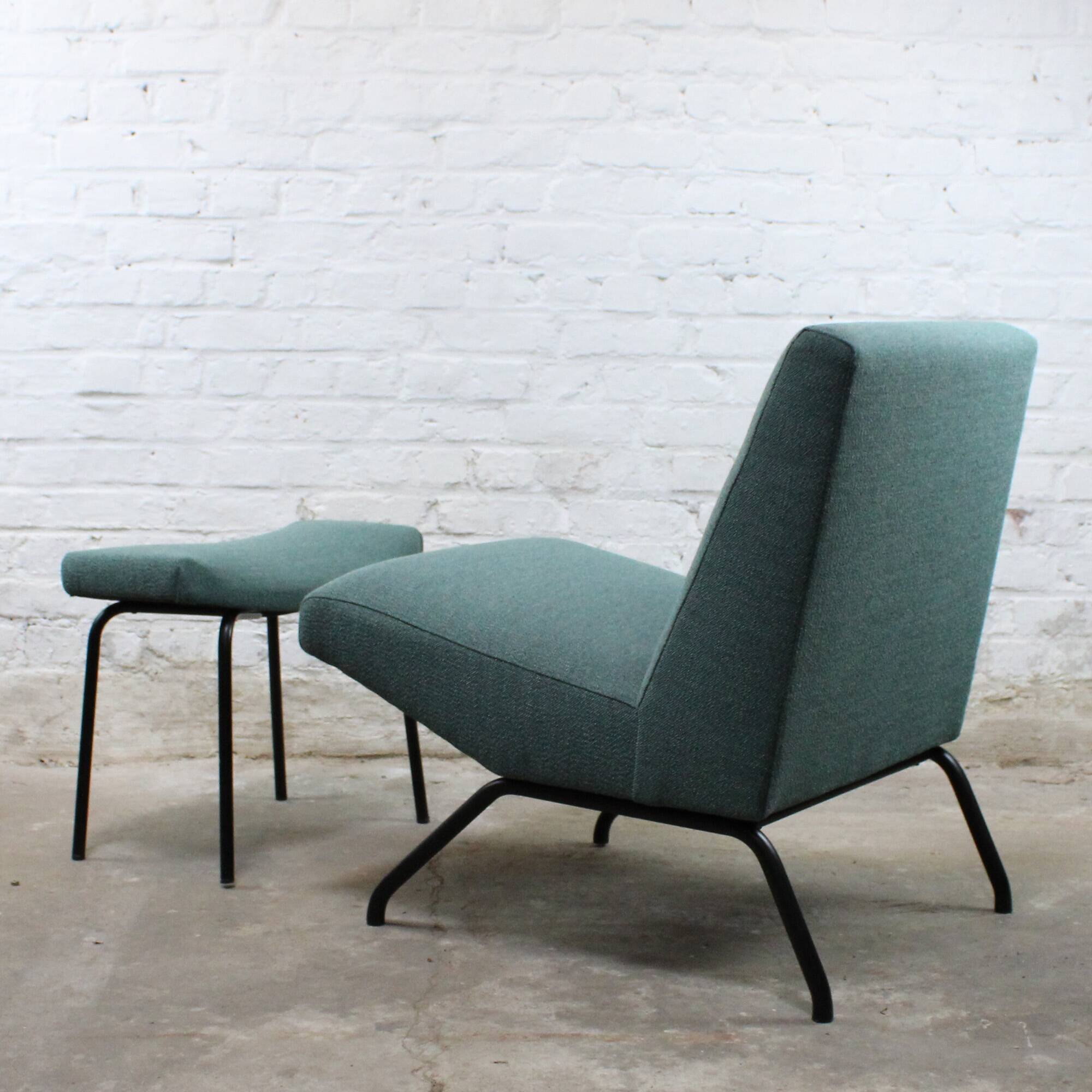 "Visitor" model armchair and ottoman by Pierre Guariche for Meurop