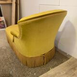Yellow velvet meridian bench