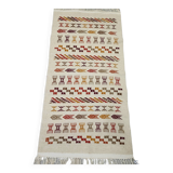 Hand-woven margoum rug in natural wool