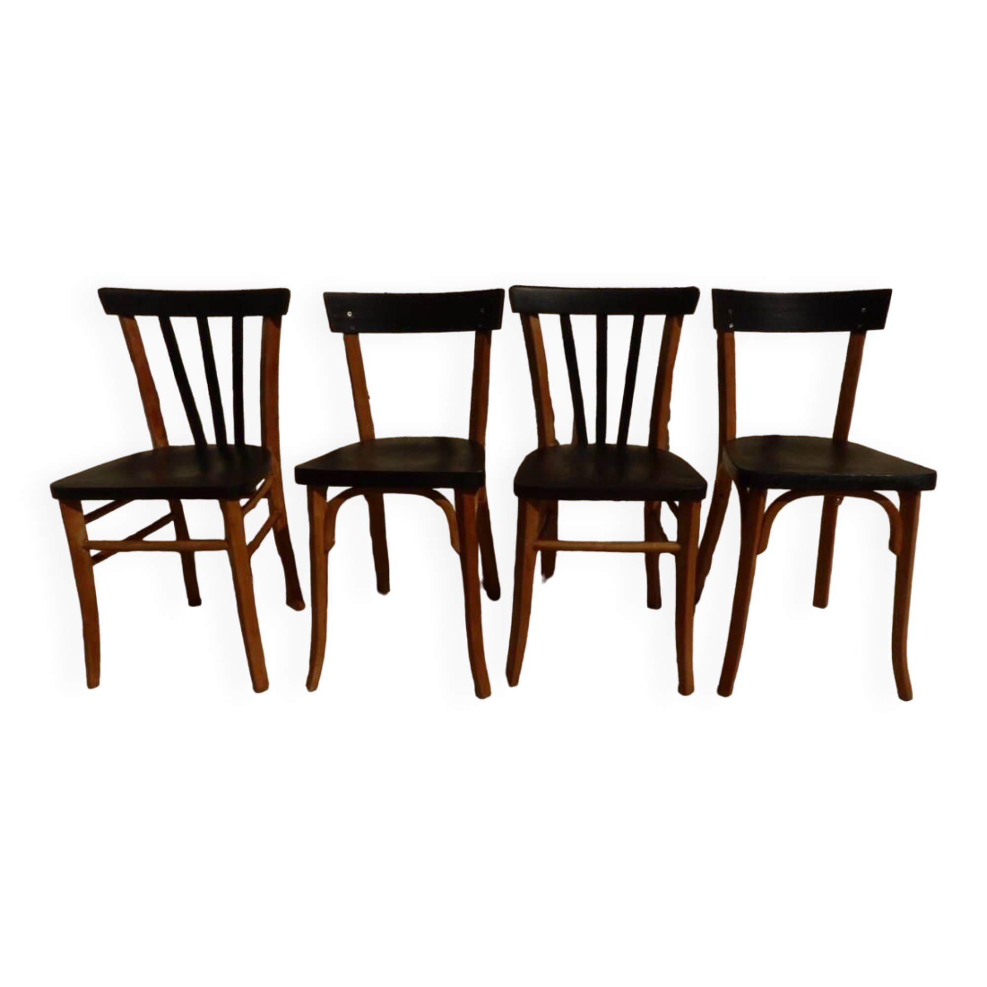 2 chaises Lutherma et 2 chaises Bauman de style en bois