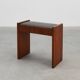 Art Deco Walnut Stool with Leather Seat, Belgium ca. 1925
