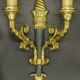 Paire d'appliques style Restauration - bronze Hettier & Vincent patine vert
