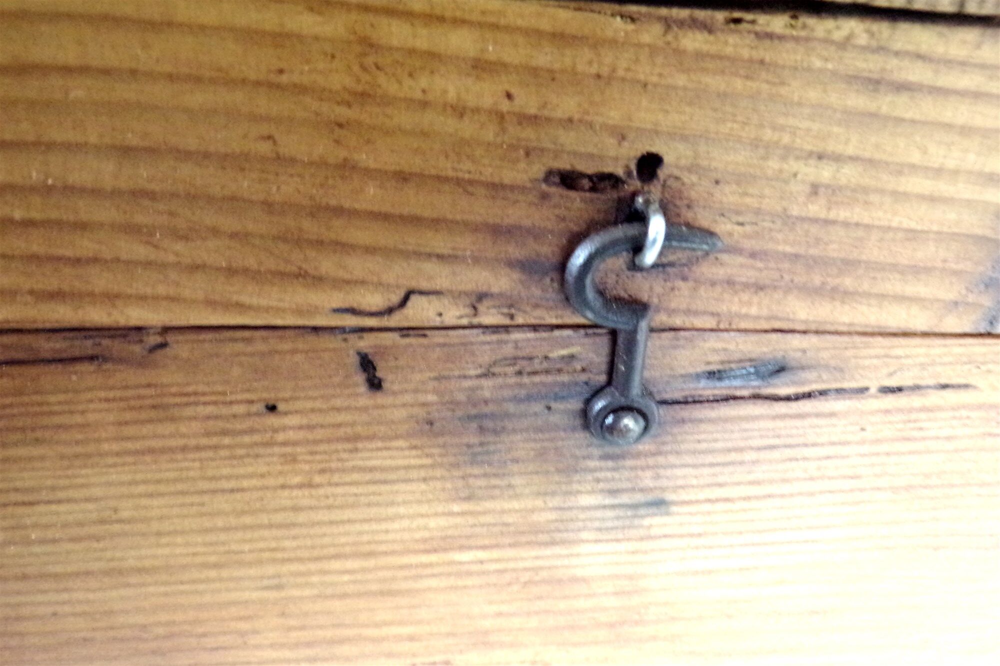 Rare old trunk chest with vintage handle