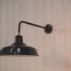 Antique cast iron wall bracket and enamelled globe, 1950s