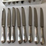 8 silver metal table knives Ercuis Lauriers
