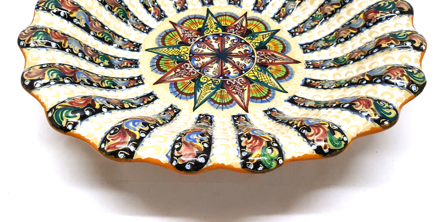 Old dish signed Pesaro Italia 20s multicolors