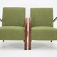 Paire de fauteuils art déco restaurés des années 1940 à boucle, tchécoslovaquie