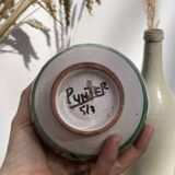 Small green ceramic vase 1960 signed Punter
