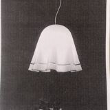 White Blown Glass Pendant Mod. Zenda by Luciano Vistosi, Italy