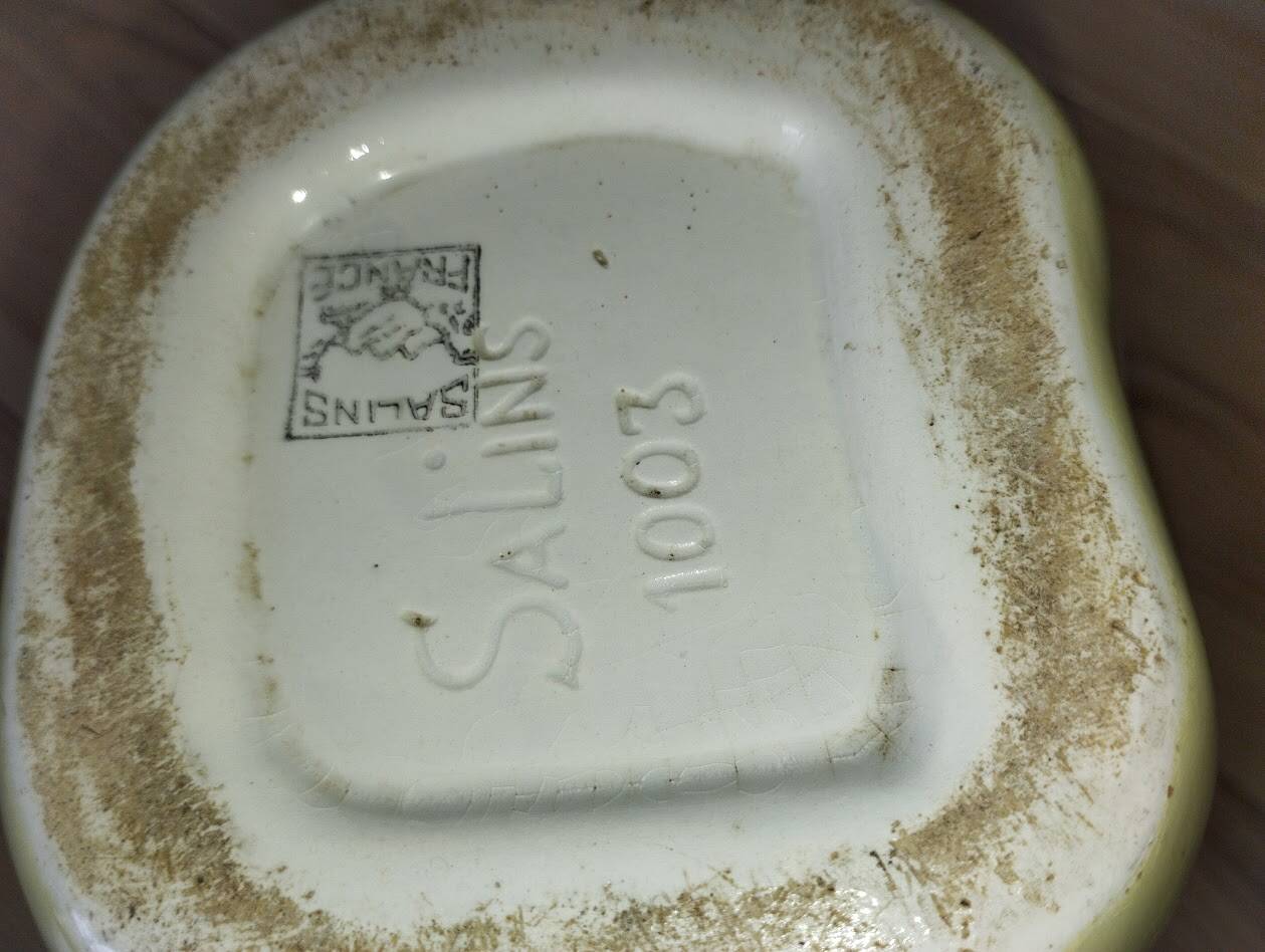 Vintage shell vase Salins – French crackled earthenware – 1970s