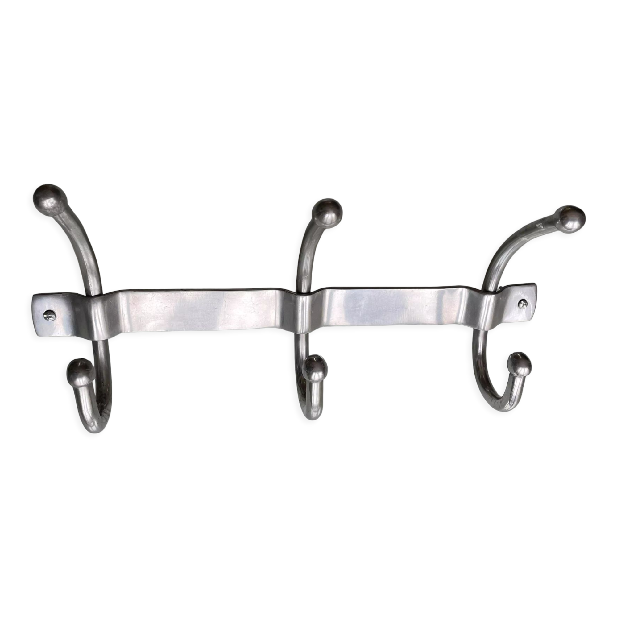 Wall coat rack in silver metal