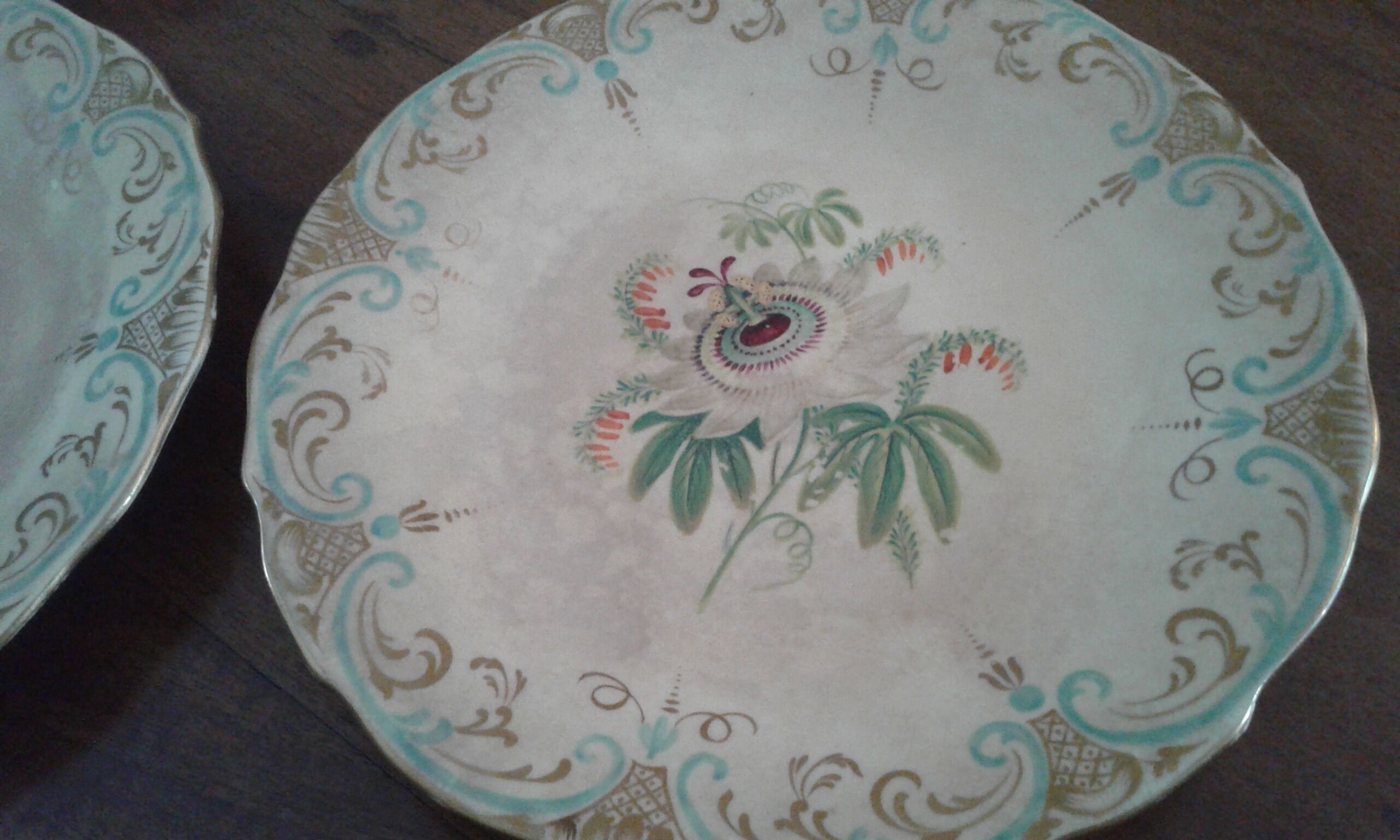 4 Old plates. Flowers. 19th