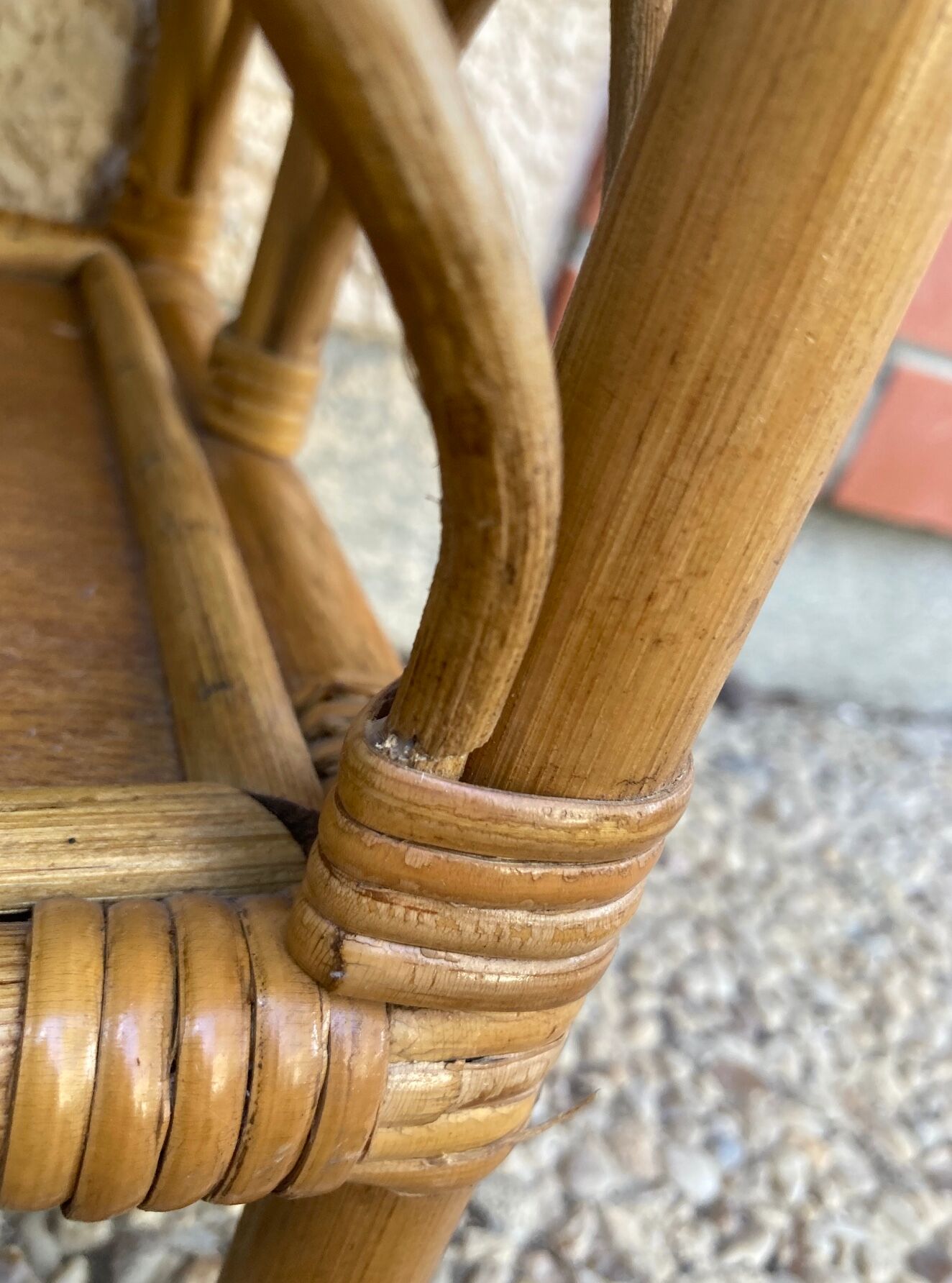 Vintage rattan shelf