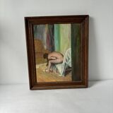 Tableau "Nu influence Degas" 1960 France signé Jacques Galey