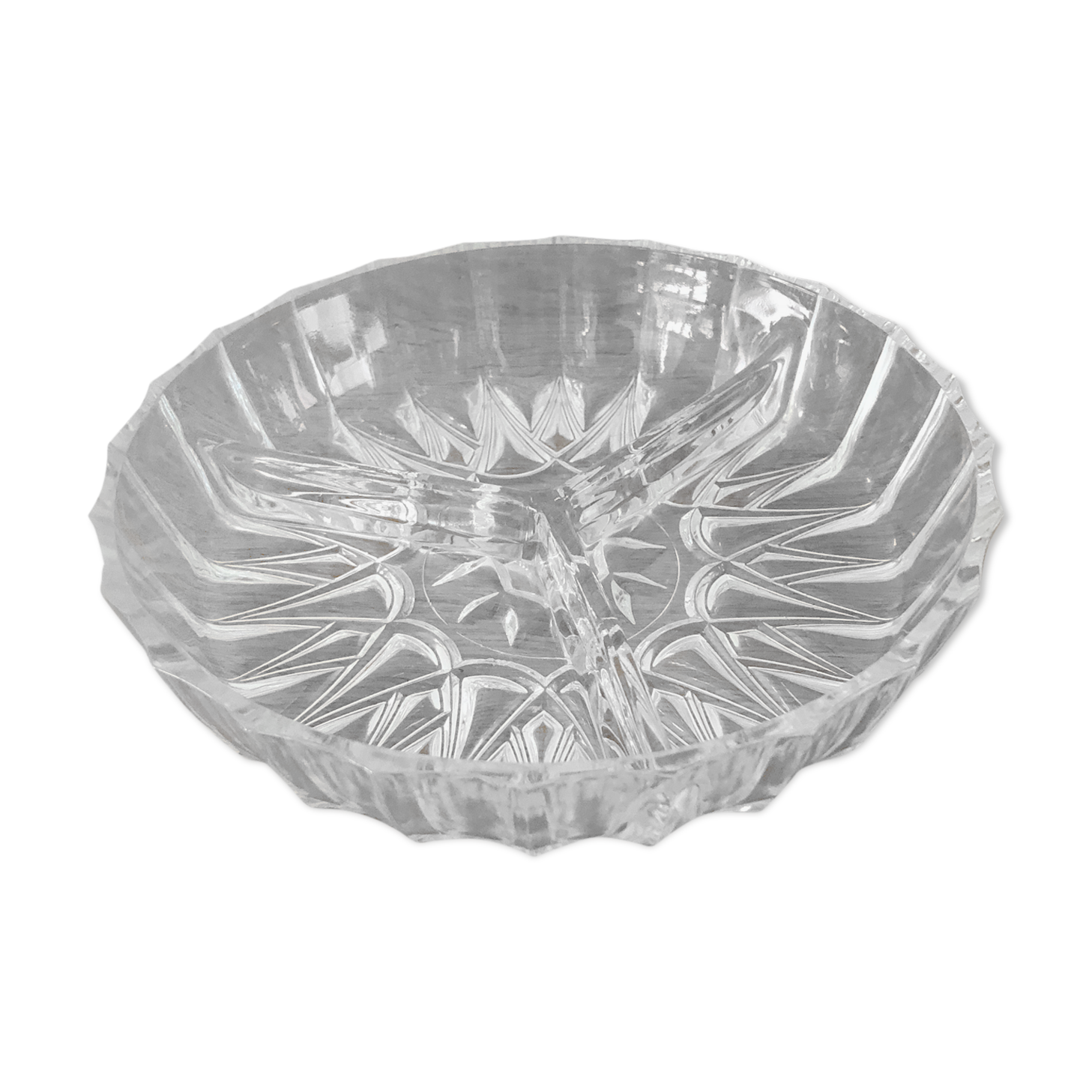 Cut glass aperitif cake dish