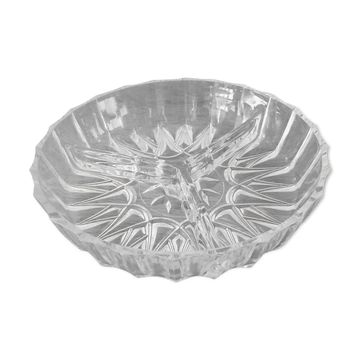 Plat à gâteaux apéritifs en verre taillé