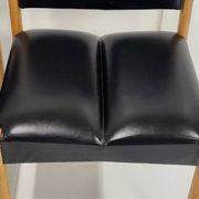 Pierre guariche: vintage 1970 chairs in black skai & beech 70s 19