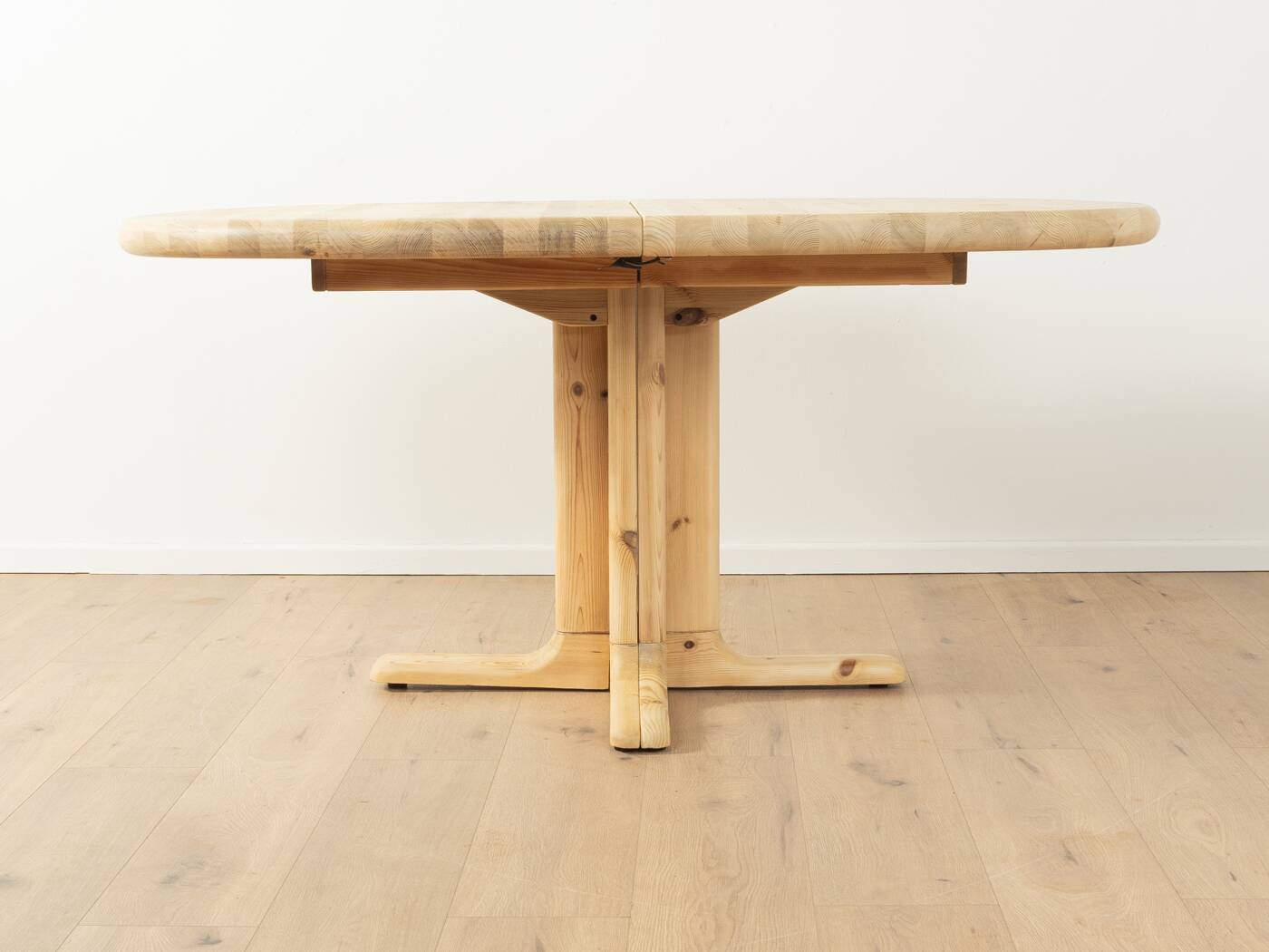 Dining table from the 1980s, solid bleached pine