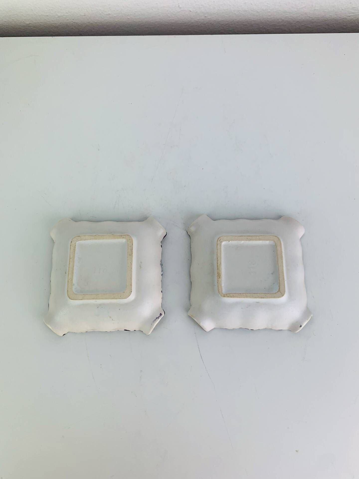 Pair of abstract ceramic ashtrays from the 1960s.