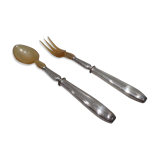 Art deco salad cutlery in stuffed silver