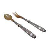 Couverts à salade art deco en argent fourré
