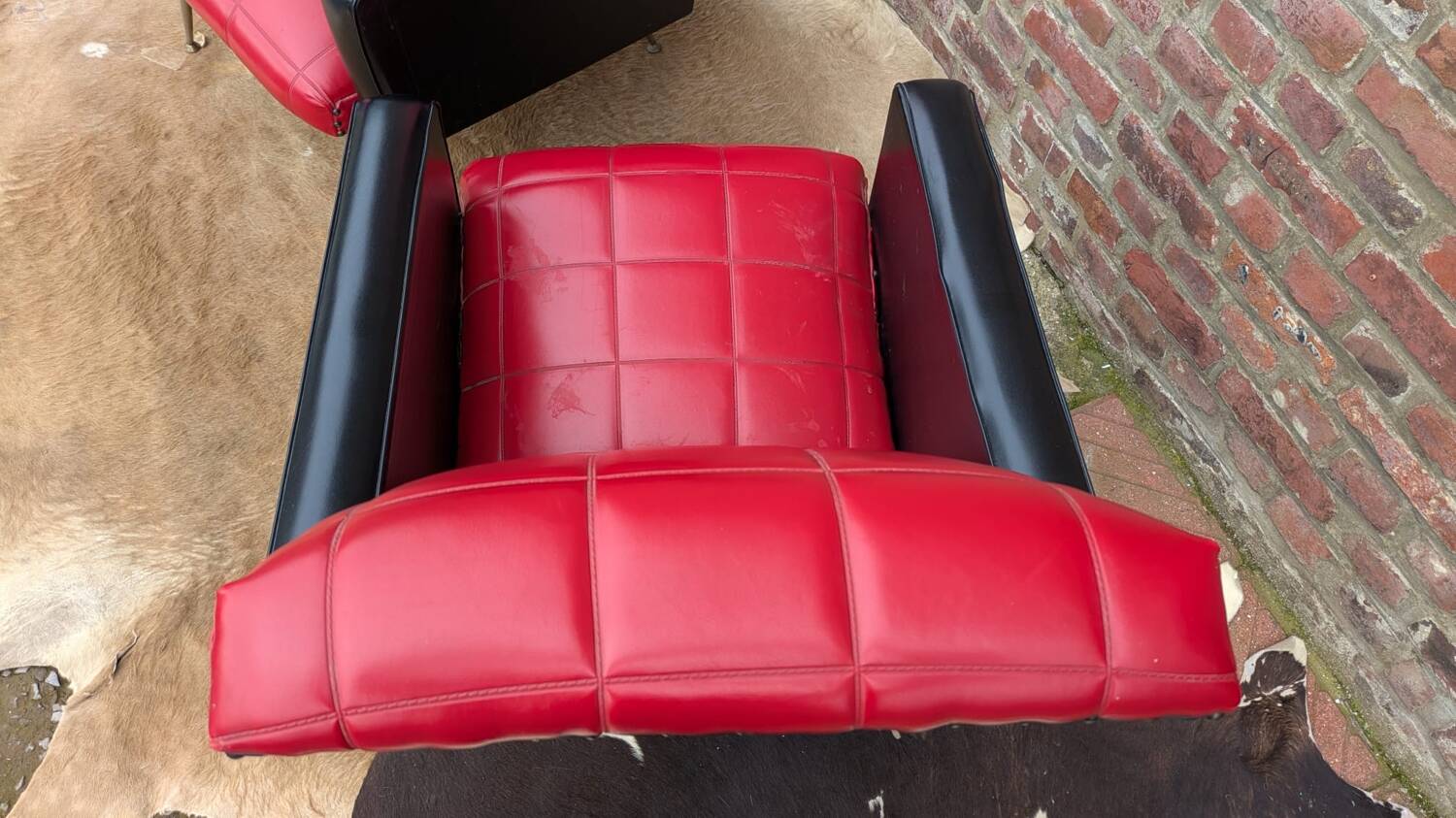 Pair of Armchairs in Faux Leather