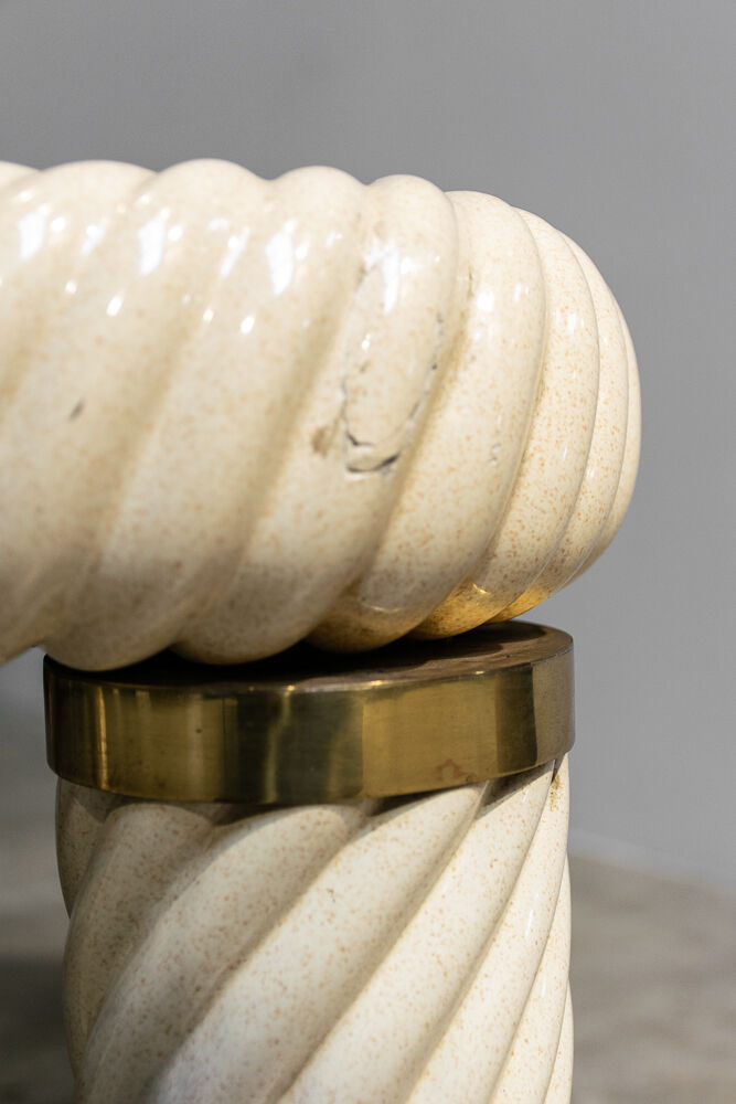 Brass and glass coffee table by Tommaso Barbi 1970'