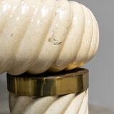 Brass and glass coffee table by Tommaso Barbi 1970'