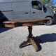 Antique round table in solid oak