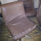 Set of four leather chairs Wilkhahn Germany design 1981