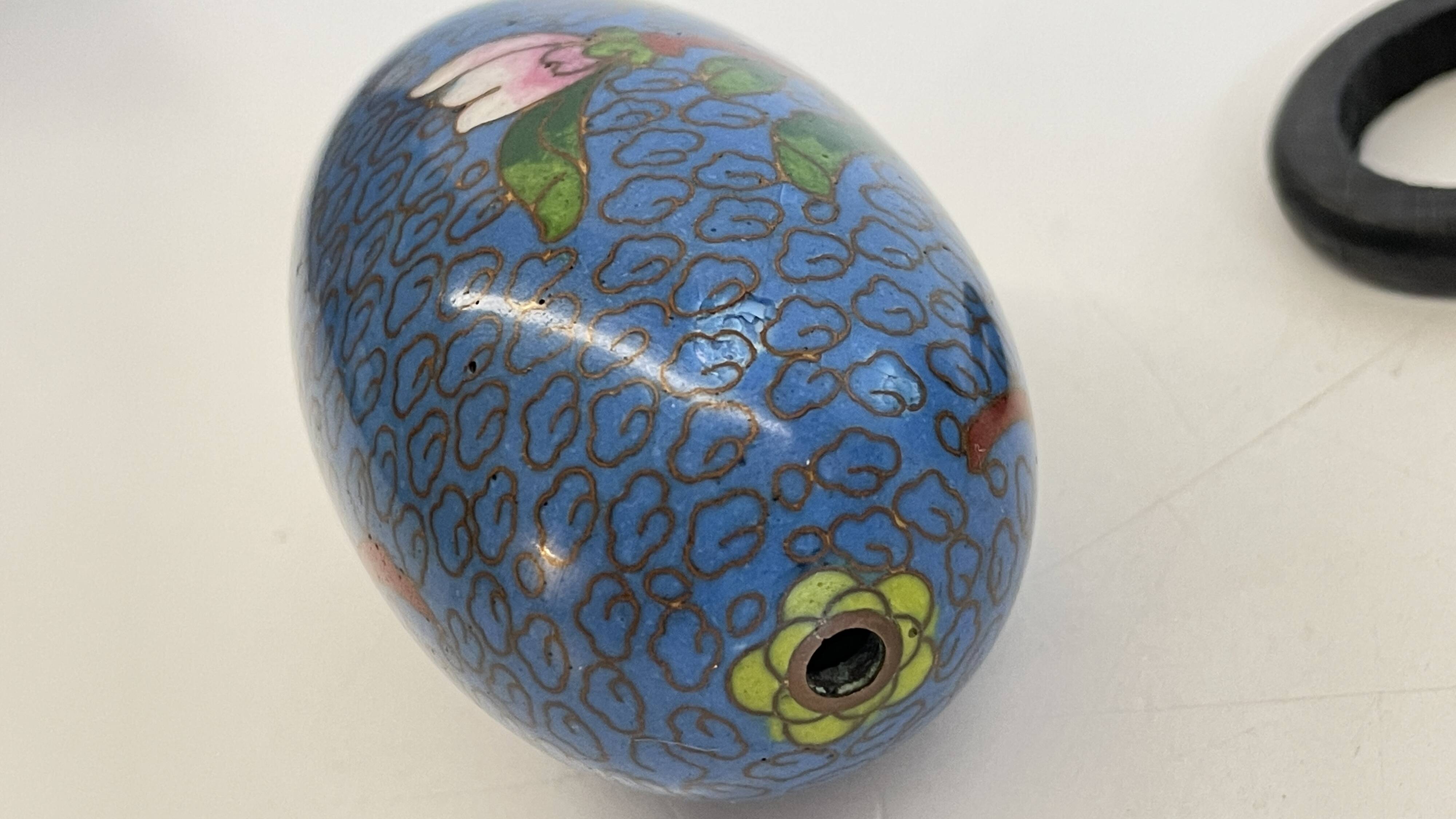 Vintage cloisonné enameled collectible eggs