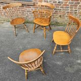 Set of 4 Windsor type chairs designed by Ethan Allen