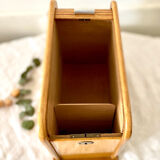 Wooden index card box vintage curtain file